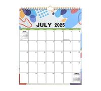 Calendario de pared 2025-2026, calendario de 18 meses para el hogar, julio 2025-diciembre 2026, calendario para planificación fácil y eficiente, encuadernación con dos cables, planificador para