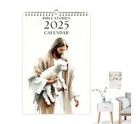 Calendario de pared 2025-2026, Calendario de pared de historias bíblicas cristianas 2025, Planificador Papel Historias Bíblicas Cristianas Colgante Decoración del Hogar Para Aula Sala de Estudiantes