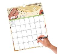 Calendario de pared 2025-2026, calendario mensual, julio 2025 - diciembre 2026, encuadernación de dos cables, grandes bloques rayados, planificador para familia, lugar de trabajo, entrenamiento
