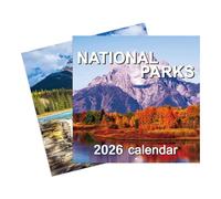 Calendario de pared 2025-2026 del Parque Nacional 2026, calendario de pared grande de 12 x 12 pulgadas con 16 meses de septiembre de 2025 a diciembre de 2026, papel grueso brillante (A)