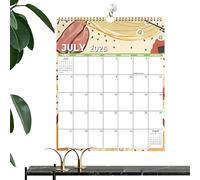 Calendario de pared 2025 - 2026 - Monthly Planner With Blocks, calendario de 18 meses, julio de 2025 a diciembre de 2026, encuadernación de dos cables con bloques grandes | Familia, gimnasio, escuela