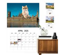Calendario de pared 2025, calendario 2025 para gatos de 12 meses, interesante calendario 2025 urbano para grandes felinos, agenda familiar para colgar durante 12 meses, los gatos gobiernan la tierra