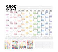 Calendario de pared 2025, calendario anual cuadrado grande, planificador de horarios de decoración del hogar, accesorios de escritorio, calendario de 12 meses para organizar y planificar, fácil de