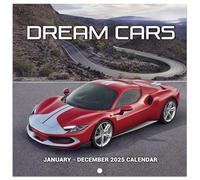 Calendario de pared 2025, calendario de coches 2025 de enero de 2025 a diciembre de 2025, calendario 2025 Reino Unido, 30,5 x 61 cm (abierto), calendario de pared de 12 meses 2025 para el hogar,