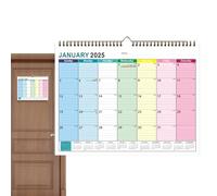 Calendario de pared 2025, calendario de escritorio 2025 - Calendario familiar de 18 meses | Decoración de pared para el hogar de arte, calendario estético para la escuela en casa, familia, amigos