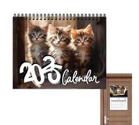 Calendario De Pared 2025 - Calendario Divertido Gato Calendario Cuadrado De Pared 2025 | Calendario De Planificación Familiar De Gatitos Lindos 11,22 X 8,27 X 0,2 Pulgadas, Planificador De 12
