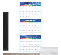 Calendario de pared 2025 de 3 meses, calendario vertical de 3 meses, recordatorio de planificación fácil, diciembre de 2024 a enero de 2026, gestión del tiempo para mujeres, hombres, adolescentes