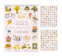 Calendario de pared 2025, lista de deseos, calendario de pared 2025, lista de tareas y notas, calendario de pared grande con doble espiral, calendario de pared para planificar u organizar