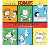 Calendario de pared 2025 Peanuts de 17 meses, diseño de vista mensual de Portico Designs