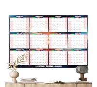 Calendario de pared 2026 12 meses - Elegante Durable Moderno, 86 X 61, Cm planificador borrable de doble cara, calendario de pared para el año de lectura | Multiusos para interiores al aire libre