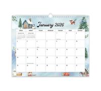 Calendario de pared 2026-2027, encuadernación de doble bobina, 18 meses, de enero de 2026 a junio de 2027, para oficina en casa, papel reciclable de 14 x 11 pulgadas