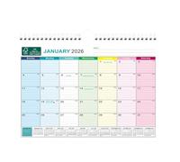 Calendario de Pared 2026-2027 Papel Con Notas Festivas