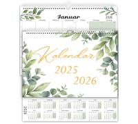 Calendario de pared 2026 A4, calendario 2026 de noviembre de 2025 a diciembre de 2026, vista mensual, calendario familiar/calendario de adviento/planificador mensual/planificador anual para casa u