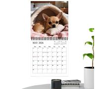 Calendario de pared 2026 | Agenda mensual con motivos de perros - Calendario anual con resúmenes mensuales - para casa, dormitorio, escuela, trabajo, apartamento, dormitorio, hotel y aula