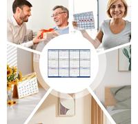 Calendario de pared 2026 - Agenda mensual grande | Agenda plegable borrable | Doce de planificación organizativa Tablero de gestión de la productividad con el aula deg