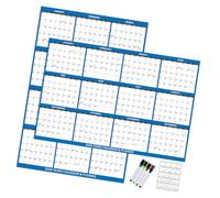 Calendario de pared 2026 Año completo para ver Planificador anual Borrable de doble para programación y organización de planes en la pared