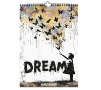 Calendario de pared 2026 Banksy 2026 (A5), calendario mensual con los mejores artistas callejeros, calendario anual de arte callejero para el hogar