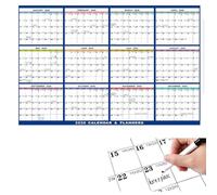 Calendario de pared 2026 borrable, grande, borrado en húmedo y seco, de enero de 2026 a diciembre de 2026, planificador anual de pared borrable de doble cara, planificador anual laminado borrable de