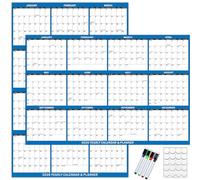 Calendario de pared 2026 Calendario anual para ver Calendario Planificador anual Borrable de doble para programación y organización de planes Borrable