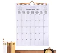 Calendario de pared 2026 | Calendario de bobina multilingüe para pared de 12 meses, planificador decorativo moderno para dormitorio, apartamento, escuela, aula, lugar de trabajo, sala de estar
