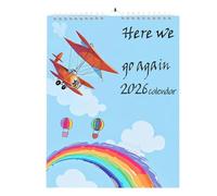 Calendario de Pared 2026 | Calendario De Pared Para Planificar Citas 2026,Decoración Hogareña Humorística Con Mensajes De Ánimo Diarios Para El Lugar De Trabajo El Hogar Y El