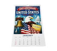 Calendario de pared 2026 - Calendario mensual de pared conmemorativo Estados del siglo XVIII - Organizador mensual 2026 para casa, oficina, escuela - Para estudiantes familiares y amigos