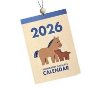 Calendario de pared 2026 con páginas extraíbles para decoración del hogar, arte de caballo brillante, decoración de Adviento
