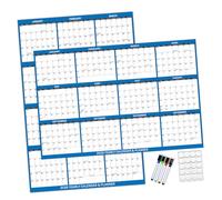 Calendario de pared 2026 con vista anual completa, planificador anual de doble cara borrable para programación y organización de planes, pizarra blanca