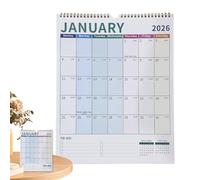 Calendario de Pared 2026 de 18 Meses,Planificador Vertical | Materiales De Planificación Diaria Colgable Para Estudiantes Profesores Consultores Autónomos Aula Escuela Oficina Taller Casa Hogar