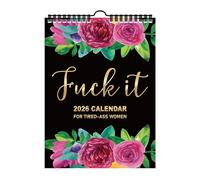 Calendario de pared 2026 Fu-ck It para mujeres cansadas, planificador colgante de espiral de 12 meses con divertidas palabras de juramento, regalo de broma para mujeres (B)