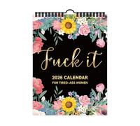 Calendario de pared 2026 Fu-ck It para mujeres cansadas, planificador colgante de espiral de 12 meses con divertidas palabras de juramento, regalo de broma para mujeres (A)