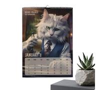 Calendario de pared 2026 | Gato calendario 2026 de 12 meses - Planificador personal de gestión del tiempo para organizar la lista de tareas y planificar el calendario de objetivos