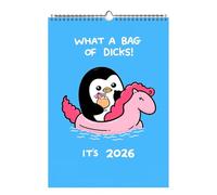 Calendario de pared 2026: ofensivamente lindo y divertido sin disculpas. Calendario divertido de 12 meses con arte animal, tamaño A4 (8.3 x 11.7 pulgadas), encuadernado en espiral, para decoración de
