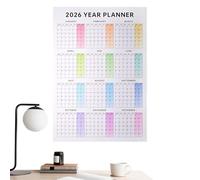 Calendario de pared 2026, organizador grande de 12 meses para el hogar, diseño de pared colgante con diseño mensual, herramienta de programación para oficina, escuela, dormitorio, consultores