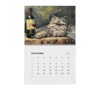 Calendario de pared 2026 para gatos - Agenda Semestral semanal sobre papel , calendario de pared lindo 2026 12 meses - para oficina en casa, aula de Año Nuevo, Navidad, trabajo del tiempo R