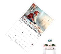 Calendario de Pared 2026 - Planificador Anual de Pared con Diseño de Gnomo para Hogar | Planificador Con Encuadernación Espiral Y Decoración Hogareña Para Familias Profesores Escuelas Cumpleaños