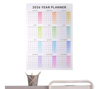 Calendario de pared 2026, planificador de fecha grande de 12 meses de enero a diciembre de 2026, calendario de pared de oficina de papel, planificador anual anual de pared de 12 meses para una fácil