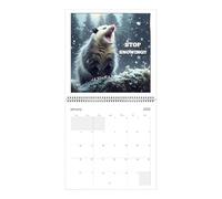 Calendario de pared 2026 - Planificador de papel de que grita divertido | Organizador de gestión de programación de doce meses | Animal Broma Regalo decorativo Comedor Vivir Estudio Escuela