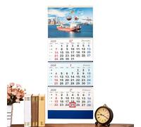 Calendario de pared 2026, planificador mensual de 4 pliegues, organizador de 32.68 x 12.99 pulgadas con fechas grandes, planificador anual, calendario de escritorio con diseño claro, accesorio de