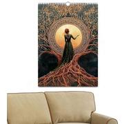 Calendario de pared 2026 - Planificador mensual místico de decoración de pared ligera | Suministros de gestión del programa de Organización 'Árbol de la vida, planificación de oficina, hogar