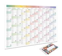 Calendario de pared 2026, póster semanal de papel grueso con calcomanías, planificador mensual, calendario de pared anual, póster para oficina, escuela, aula, profesor, estudiante, familia, trabajo