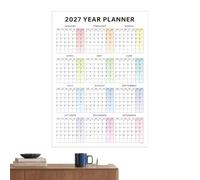Calendario de Pared 2027 12 Meses Planificación anual grande y reescribible | Calendario Mensual del Año 2027 Para Hogar Trabajo Profesores Mamá Aula Escolar Docente Oficina