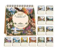 Calendario de Pared 2027 12 Meses Planificador Anual Mensual Semanal De | Calendario Fauna y Paisajes 2027 Para Oficina Escuela Aula Piso Escritorio Familia Profesor Alumno Niño