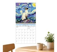 Calendario de pared 2027 16,6 x 8,3 en 12 meses Funny Crown Cat Planner | Animal Yearly Wall Calendar Decor for Home Office Living Room Bedroom Study Farmhouse