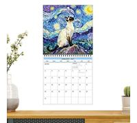 Calendario de pared 2027 - 16.6 x 8.3 pulgadas, 12 meses, | Calendario de pared anual de animales con espaciosa cuadrícula de fechas, organizador de programación mensual para el hogar