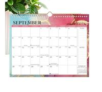 Calendario de pared 2027-2028 Colgable, Resistente a la Tinta, Plan | Calendario de Pared Mensual para planificar lectura, tareas, teletrabajo, limpieza, ejercicio y vacaciones