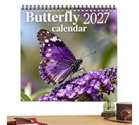Calendario de pared 2027, agenda diaria, planificador con mariposas | Calendario anual mensual de 12 para planificación, programación y organización de oficinas, escuelas y aulas