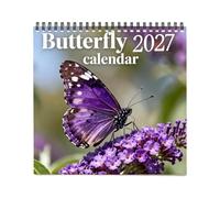 Calendario De Pared 2027 Planificador Diario De Horario Con Mariposas | Calendario Anual 12 Meses Para Programación, Organización Y Planificación En Casa, Oficina Y Escuela