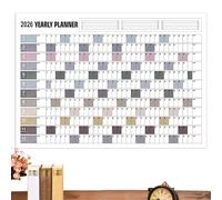 Calendario de pared anual - 12 x 24 pulgadas anual, gráfico de planificación, organizador de planificación mensual | Calendario de seguimiento compatible con pegatinas plegables p
