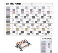 Calendario de pared anual 2025, calendario de pared 2025 Grand, calendario cuadrado con pegatinas, organizador de planes de casa, planificador familiar de enero de 2025 a diciembre de 2025 para niños